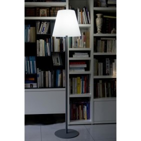 Lampadaire lumineux extérieur - LUMISKY - 150cm - Acier et polyéthylene - Blanc froid