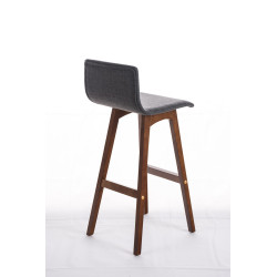 Tabouret de bar Taunus en tissu noyer gris clair