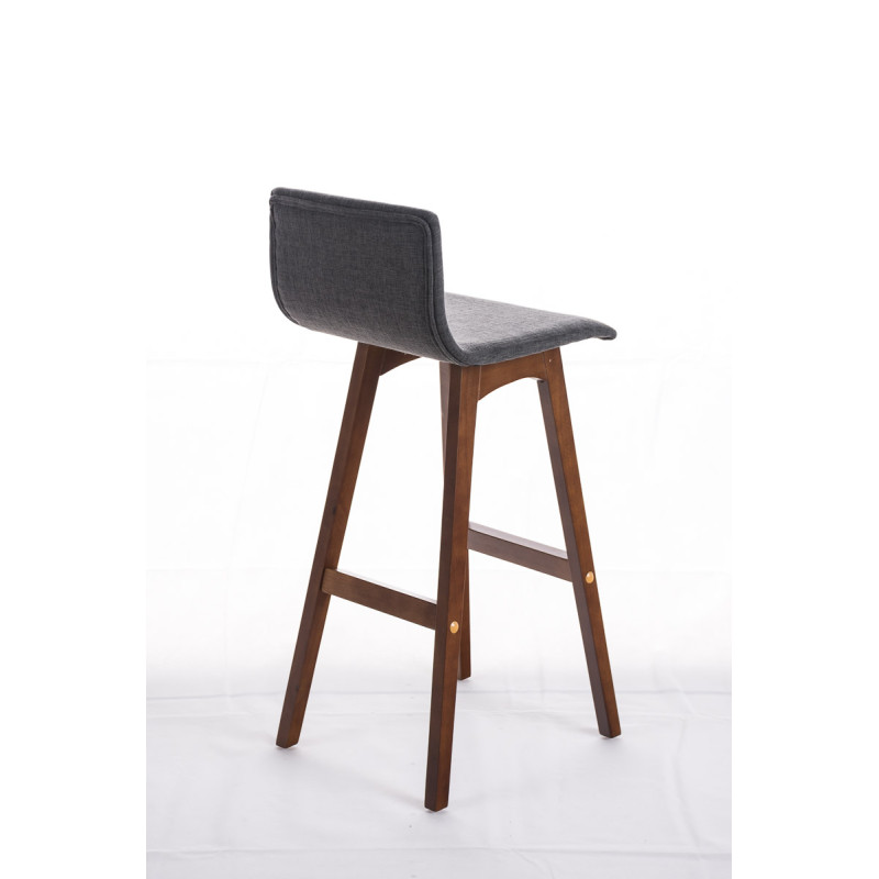 Tabouret de bar Taunus en tissu noyer gris clair