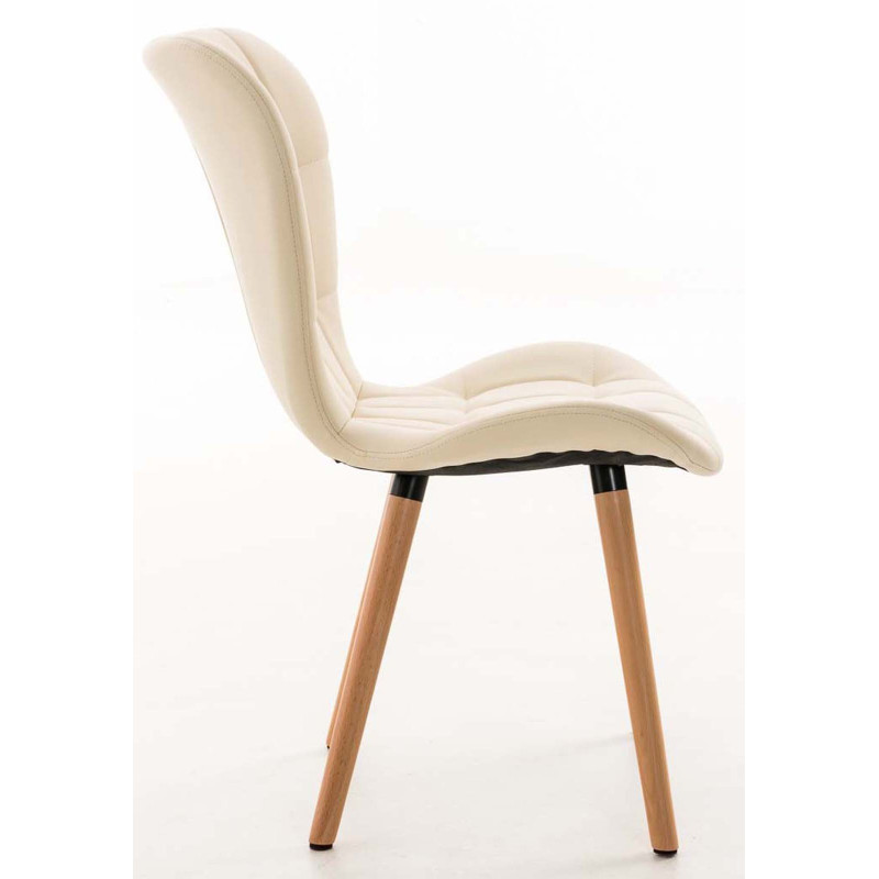 Ensemble de 4 chaises de salle à manger Elda, similicuir, crème
