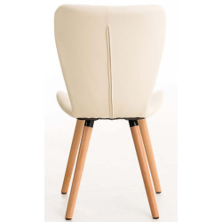 Ensemble de 4 chaises de salle à manger Elda, similicuir, crème
