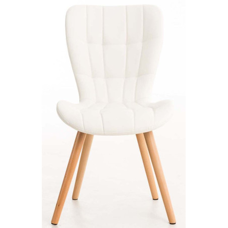 Lot de 4 chaises de salle à manger Elda similicuir blanc