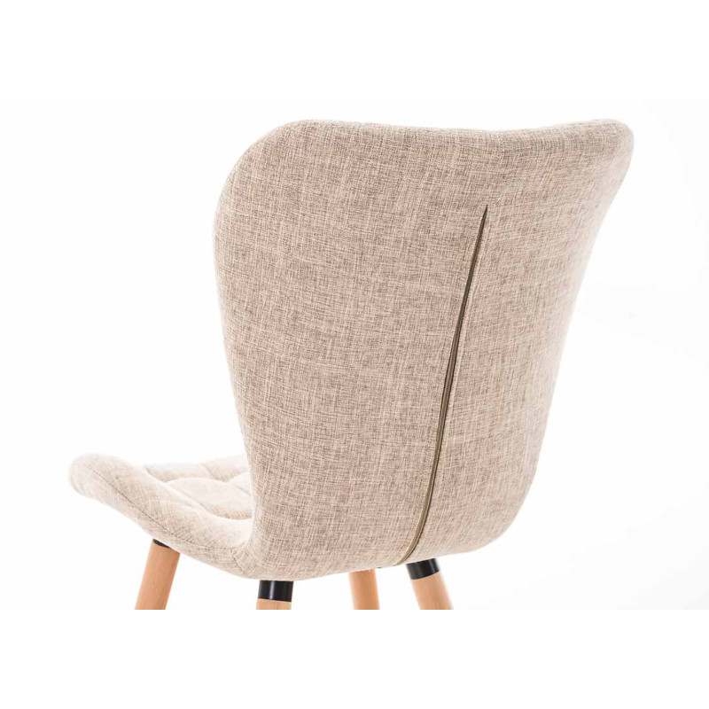 Lot de 4 chaises Elda en tissu natura crème