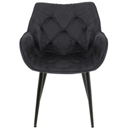 Ensemble de 4 chaises Tanna en velours noir
