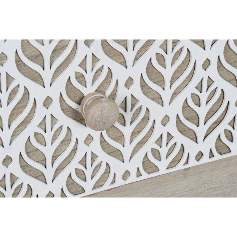 Caisson à Tiroirs DKD Home Decor 80 x 42 x 80 cm Naturel Blanc Feuille d'une plante