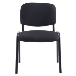 Lot de 4 chaises XL Ken tissu noir