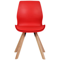 Chaise Luna, en plastique, rouge