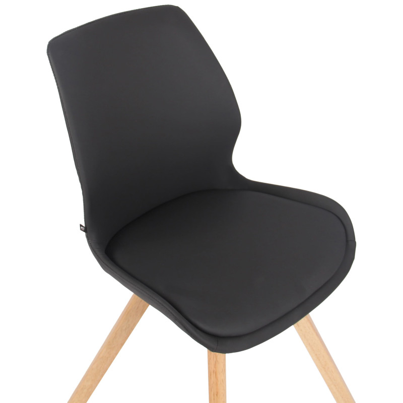 Chaise Luna, simili cuir noir