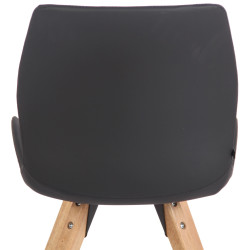 Fauteuil Luna, similicuir, noir