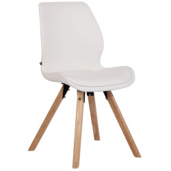 Chaise Luna, simili cuir blanc