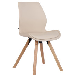 Fauteuil Luna, similicuir, crème