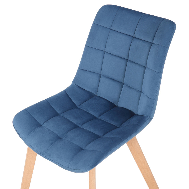 Ensemble de 2 chaises de salle à manger Passaic en velours bleu