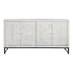 Buffet DKD Home Decor   Blanc Métal Bois de manguier 150 x 38 x 80 cm