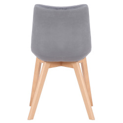 Ensemble de 2 chaises de salle à manger Passaic en velours gris