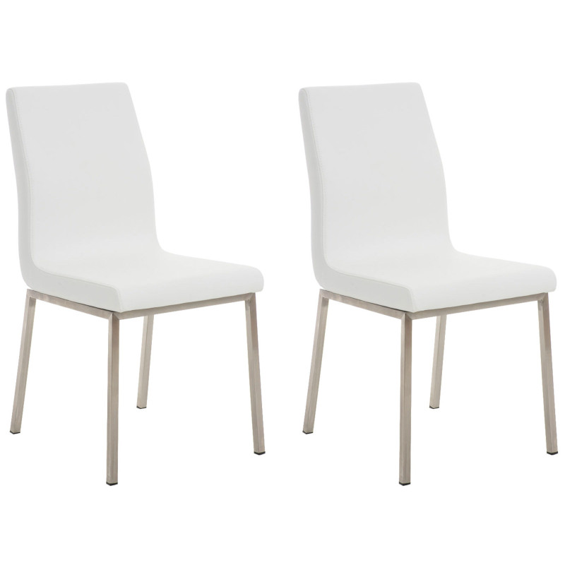 Ensemble de 2 chaises de salle à manger Colmar blanches