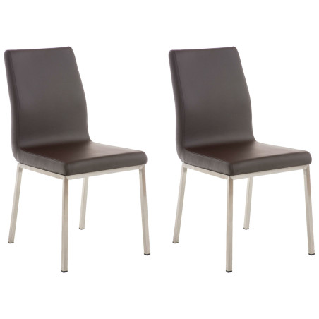 Lot de 2 chaises de salle à manger Colmar marron