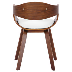 Lot de 2 chaises Kingston, simili cuir, noyer/blanc