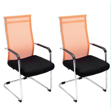 Lot de 2 chaises visiteurs Brenda orange