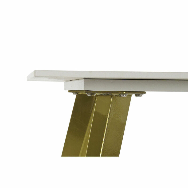 Petite Table d'Appoint DKD Home Decor Blanc Doré 60 x 60 x 48 cm