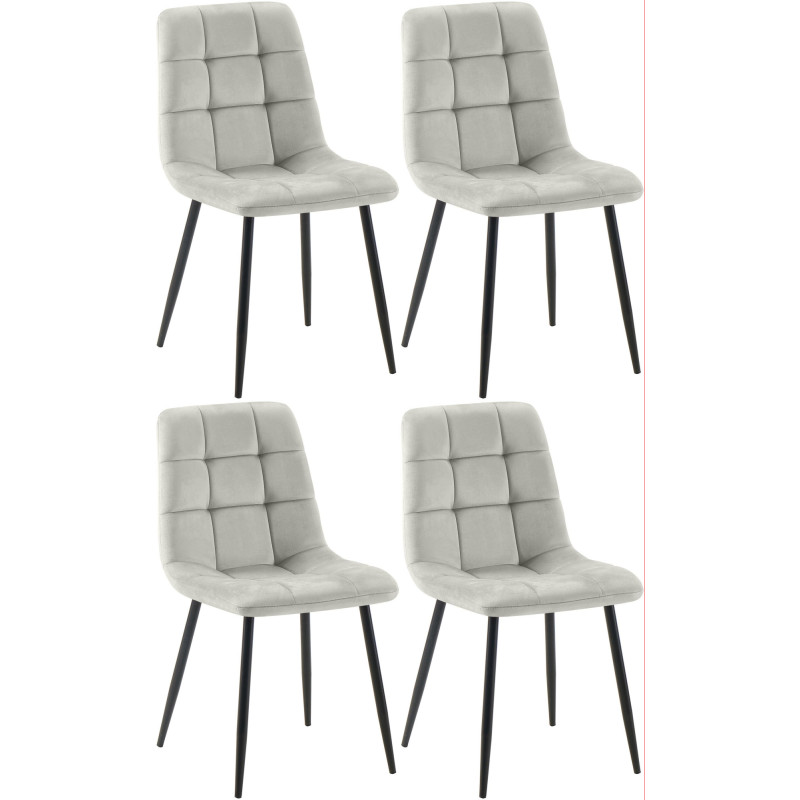 Lot de 4 chaises de salle à manger Antibes grises