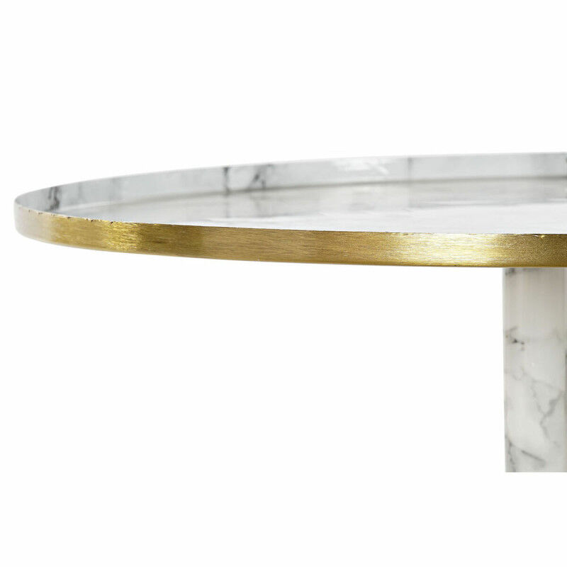 Petite Table d'Appoint DKD Home Decor Blanc Doré 51 x 51 x 51 cm