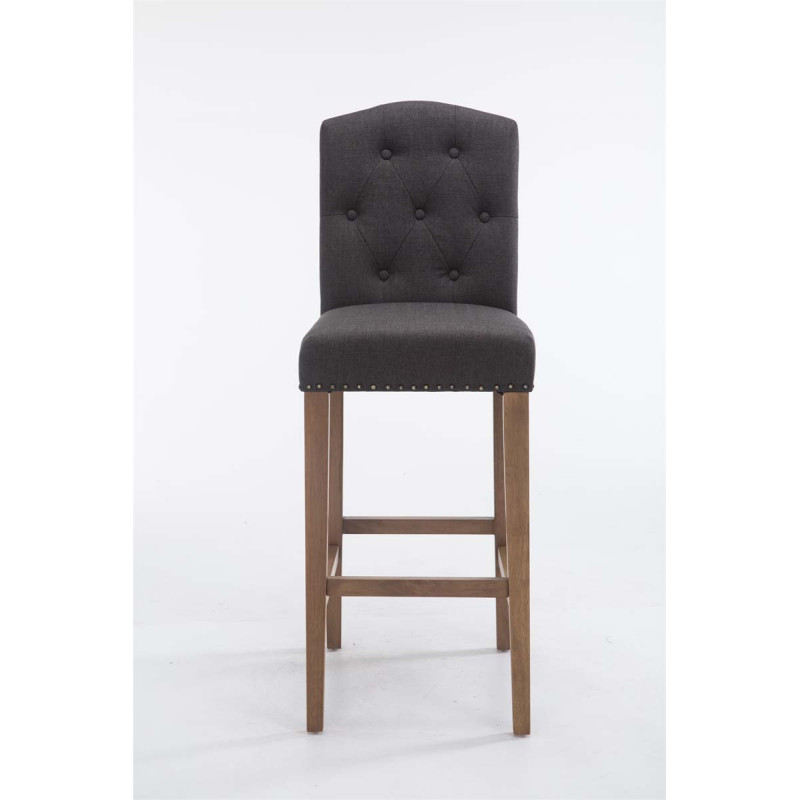 Tabouret de bar Louise en tissu antique clair gris foncé