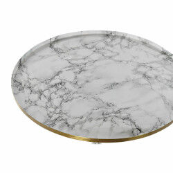 Petite Table d'Appoint DKD Home Decor Blanc Doré 51 x 51 x 51 cm