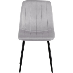 Ensemble de 4 chaises en velours gris Dijon