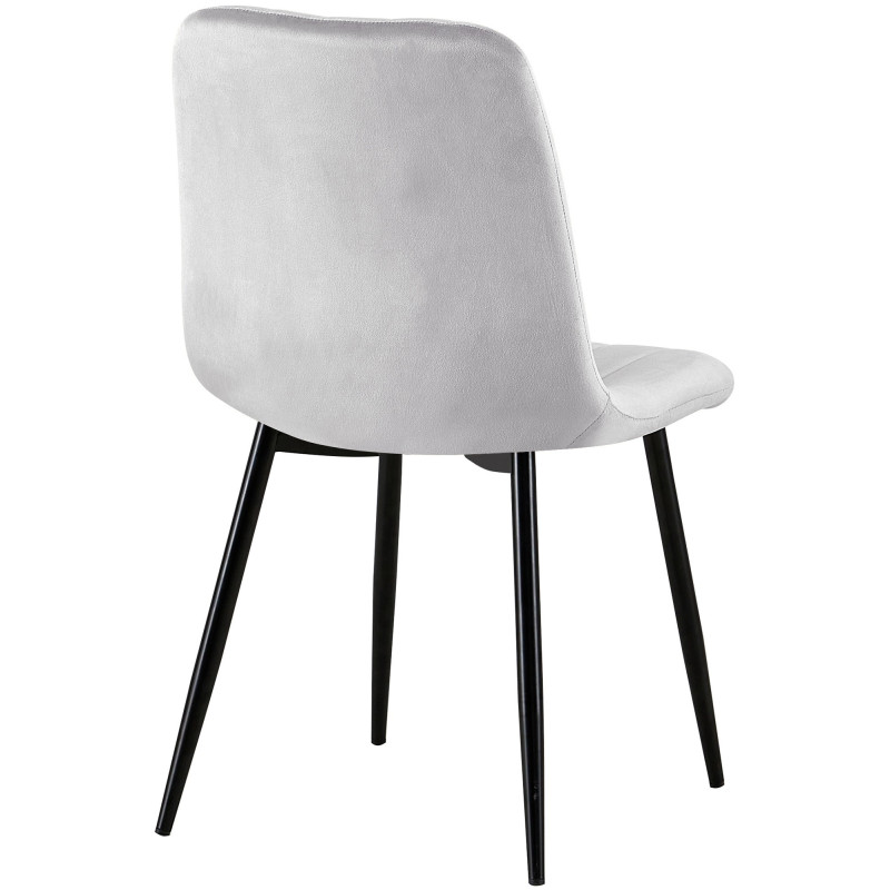 Lot de 4 chaises Dijon velours gris