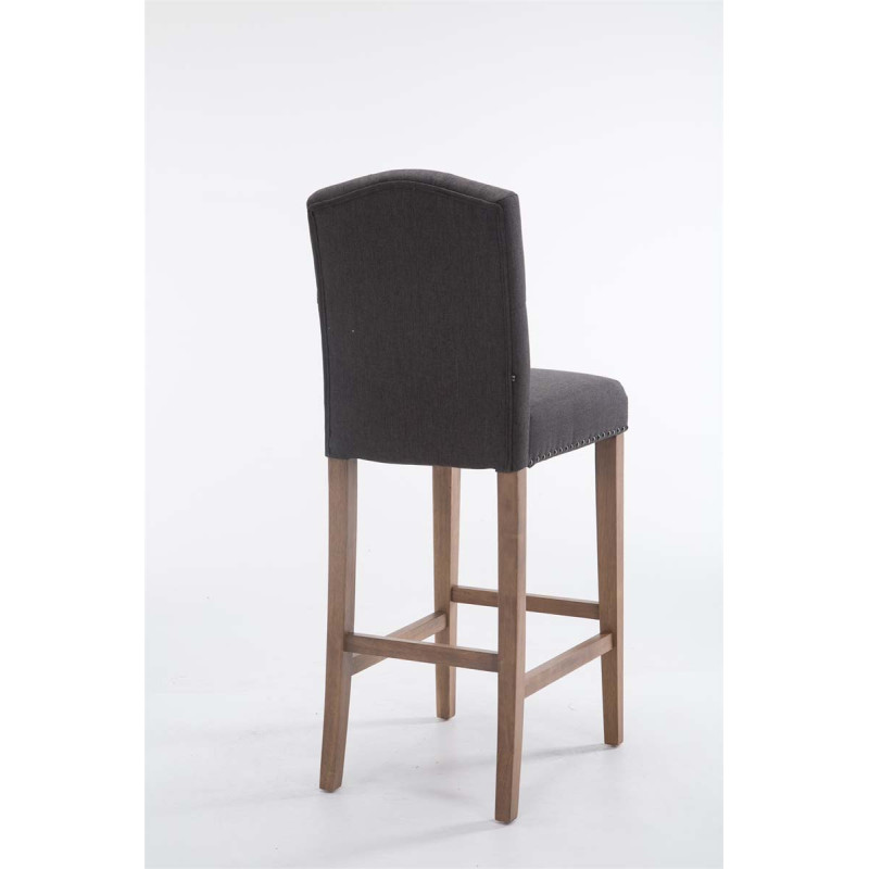 Tabouret de bar Louise en tissu antique clair gris foncé