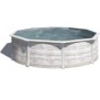 GRE - Piscine ronde acier Ш3,70m x H: 1,22m -  Imitation bois Nordique Filtration a sable