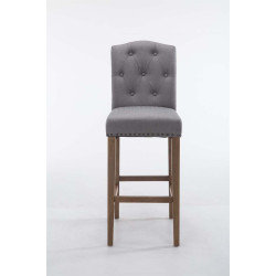 Tabouret de bar Louise en tissu antique clair gris clair