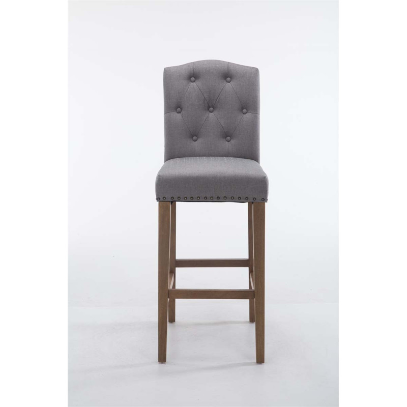 Tabouret de bar Louise en tissu antique clair gris clair