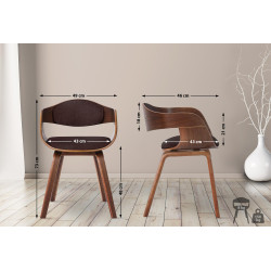 Ensemble de 2 chaises Kingston, tissu noyer/marron