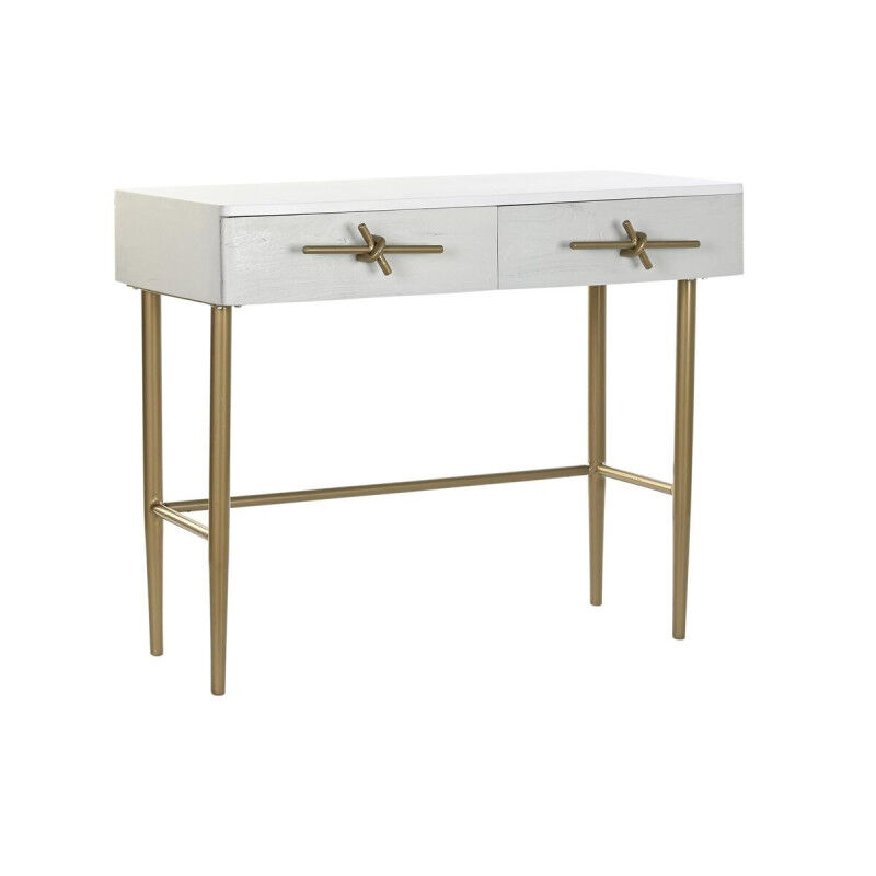 Meuble d'Entrée DKD Home Decor Blanc Doré 90 x 45 x 74 cm
