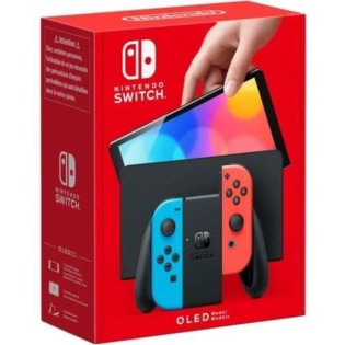 Console Nintendo Switch - Modele OLED • Bleu Néon & Rouge Néon