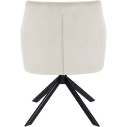 Chaise de salle à manger Swing en velours noir crème