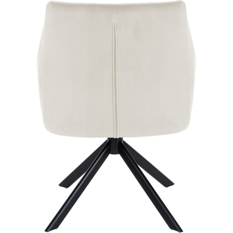 Chaise de salle à manger Swing en velours noir crème