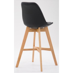 Lot de 2 tabourets de bar Cannes simili cuir Natura noir