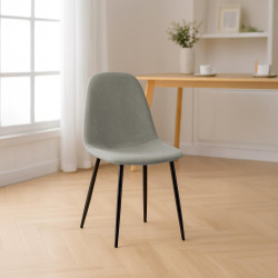 Chaise de salle à manger Napier en tissu gris clair