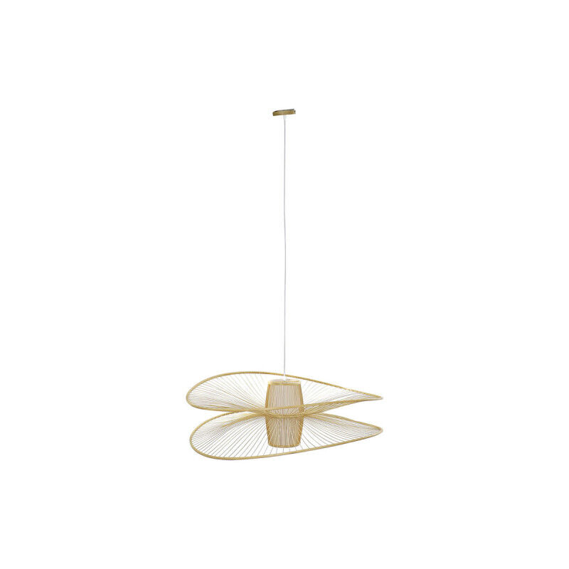 Suspension DKD Home Decor Blanc Naturel Bambou 50 W 100 x 100 x 32 cm