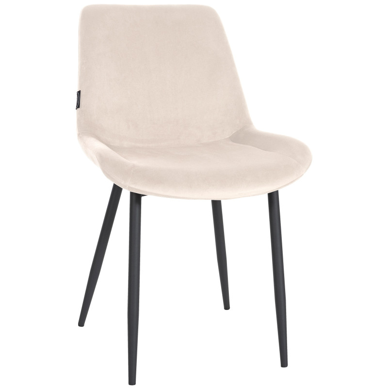 Chaise de salle à manger Victoria, velours, crème