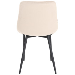 Chaise de salle à manger Victoria en velours crème
