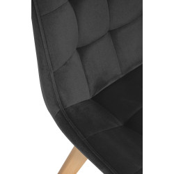 Chaise Brook en velours noir