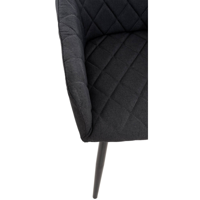 Ensemble de 2 chaises de salle à manger Shila, en tissu noir