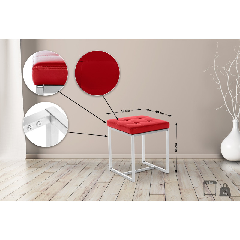 Tabouret Barci rouge