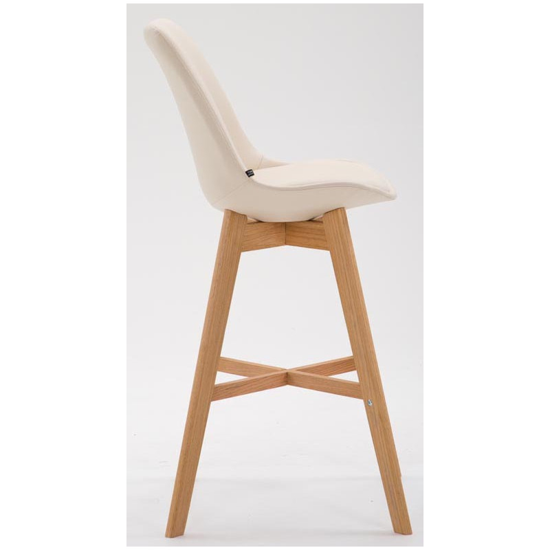 Lot de 2 tabourets de bar Cannes simili cuir natura crème