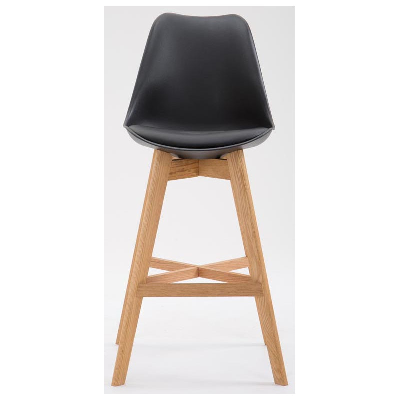 Lot de 2 tabourets de bar Cannes plastique natura noir