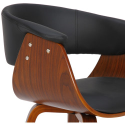 Fauteuil Bruce, similicuir, noyer/noir