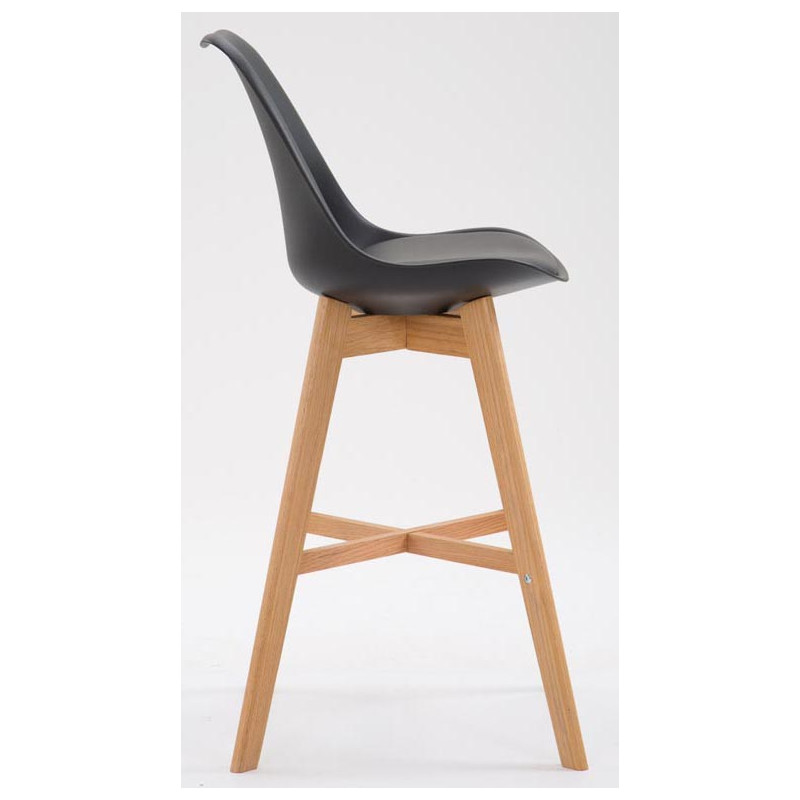 Lot de 2 tabourets de bar Cannes plastique natura noir